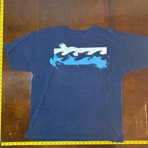 Vintage Y2K Blue Billabong Surf Waves Graphic T-shirt